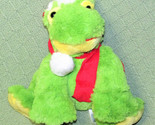 KIDS PREFERRED CHRISTMAS FROG Plush Stuffed Animal 8&quot; Green Yellow Red S... - $13.50