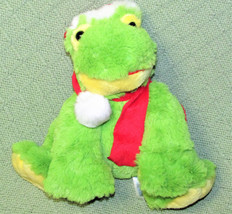 Kids Preferred Christmas Frog Plush Stuffed Animal 8" Green Yellow Red Santa Hat - $13.50