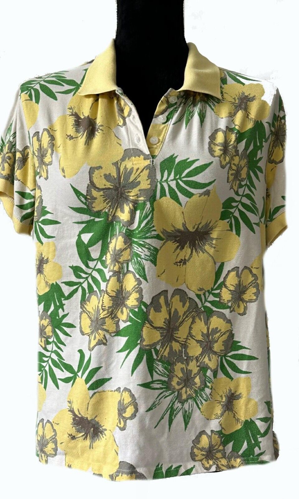 Ladies Polo Shirt, XL, Cotton/Spandex, Palm Harbor, XL, 3 Buttons - $13.97