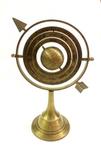 10&quot; Antique Finish Nautical Brass Armillary Sphere Sundial Arrow Desk Decor Gift - £54.47 GBP