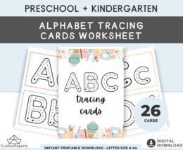 Alphabet Tracing Cards Worksheet in Pastel Colors | Alphabet Tracing Cards - £2.33 GBP