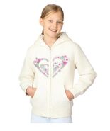 Roxy Girls Boys Hoodie Beige Multicolor Heart Flowers Full Zip Lined Active - $835.08 MXN