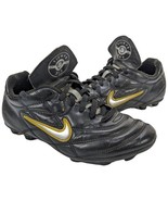 Kids Soccer Cleats Nike Tiempo 750 Size 1y 1 Y Youth Black Gold 2004 - $1,036.70 MXN