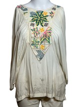 Tanvi Kedia Blouse Women&#39;s XS White Beaded Sequins Embroidery Bohemian - AC - £16.58 GBP