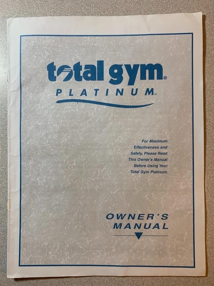 Total Gym Platinum Manual - $9.97