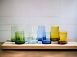 Set Of 6 Beldi Glasses, Blown Glass, 100% Recycled Glass, Recycled Moroccan - $166.24+