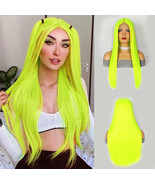 Front lace chemical fiber headpiece  women&#39;s medium parted long straight... - €60,36 EUR
