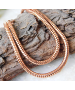 24 inch Pure Copper Round Snake Chain Necklace, Healing Copper Jewelry S... - $23.31