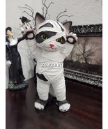 Halloween Black Cat Mummy Resin Figurine Statue Prop Decor 11.5&quot; - £29.56 GBP