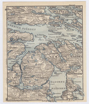 1912 Original Antique Map Of Vaxholm / Stockholm Archipelago / Sweden - £16.99 GBP