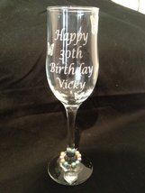 Personalised Happy (age) Birthday (add name) Champagne Glass Flute with ... - £16.41 GBP