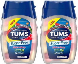 2 Pack Tums Extra Strength Heartburn Relief Chewable Tablets Melon BERRY(80 Ct) - $39.27