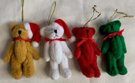Boyds Bears miniature set of 4 jointed plush ornaments - $26.00