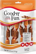 Good&#39;N&#39;Fun Triple Flavored Rawhide Kabobs for Dogs, Dog Treats 4 oz 6 count - £6.79 GBP