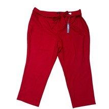 LOFT Red Slim Tie Waist Ankle Pants in Marisa Fit Plus Size 26 NWT - £33.13 GBP