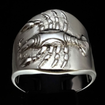 Sterling silver Zodiac ring Cancer The Loyal Crab Horoscope symbol astrology hig - £64.34 GBP