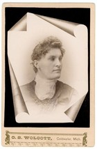 Circa 1890&#39;S In Memoriam Cabinet Card Manish Woman Cs Wolcott Coldwater Mi - £7.48 GBP