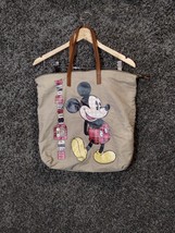 Walt Disney World Parks Tote Bag Mickey Mouse Brown Zip Close - $37.12