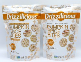 2 Pack Drizzilicious Pumpkin Spice Bites Mini Rice Cakes Gluten Free Veg... - £14.26 GBP