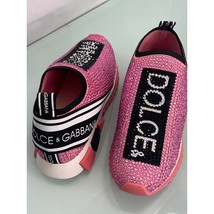 Dolce &amp; Gabbana Women&#39;s Sneakers Shoes Sorrento Melt Pink Crystals Size 36 US 6 - £387.01 GBP