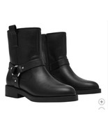 DV by Dolce Vita Womens Biker Boots Black Moto Side Zipper Low Block Heel - $96.81 CAD
