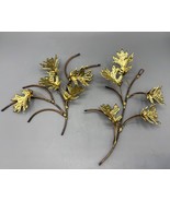 Vintage Brass Tone Metal Oak Leaf Wall Decor Set of 2 - $392.22 MXN