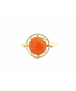 Anillo de piedras preciosas de coral natural de 5 quilates Anillo de cor... - £546.91 GBP