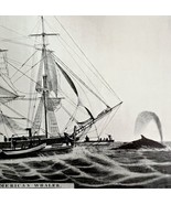 American Whaler At Sea Stowing 1926 Nautical Antique Print Whale Hunting... - $474.98 MXN