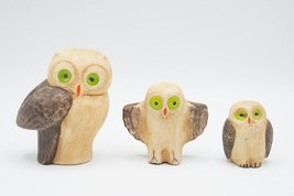 Keramik Eule Owls Set Mit 3 Vögel Skulptur Figur Elegant Hergestellt IN Portugal - £34.37 GBP