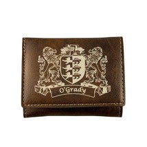 O&#39;Grady Irish Coat of Arms Rustic Leather Wallet - £19.94 GBP