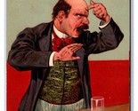 Temperance Comic Man At Bar Stand By the Ticket Embossed DB Postcard W2 - £6.34 GBP