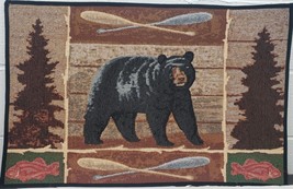 TAPESTRY KITCHEN MAT/RUG (20&quot;x30&quot;) BEAR, WOODLOANDS LODGING, rectangle, HC - $14.84