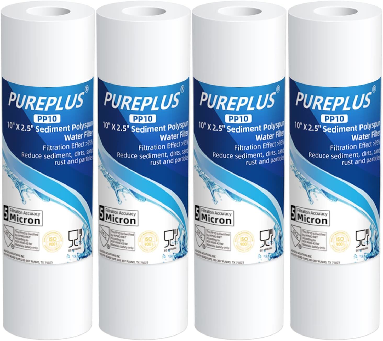 Pureplus 5 Micron 10&quot; X 2.5&quot; Whole House Sediment Home Water Filter, G05... - $47.96