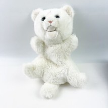 Vintage Gund White Cat Hand Puppet Blue Eyes 1985 Plush Stuffed Animal Toy 80s - $34.99