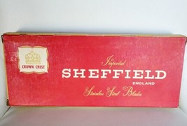 Vintage Crown Crest Sheffield Stainless Steel Set 4 Knives Serving Fork Set - £32.89 GBP