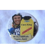 Chris Klug 98 Olympian Nagano Japan Advertising Pin Pinback Button - £4.62 GBP