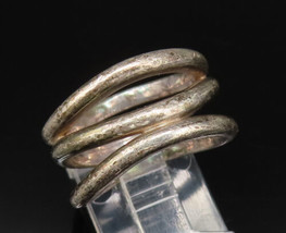 EMPORIO ARMANI 925 Silver - Vintage Modernist Wavy Open Band Ring Sz 7 -... - £53.85 GBP