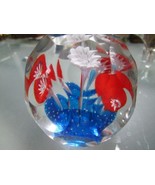 Murano Faceted Floral Paperweight  3&quot; PPWE - $88.01 CAD