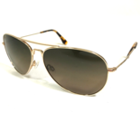 Maui Jim Sunglasses Mavericks MJ-264-16 Gold Wire Aviators with Brown Le... - £218.60 GBP
