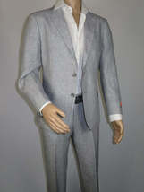 Men's ENZO 100% Linen Spring Summer Suit Light Weight Breathable E58302-4 Gray image 9
