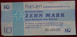 GERMANY 10 MARK DDR  FORUM CHECK BANKNOTE 1979  UNC CONDITION XRARE NR - $18.52