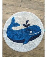 Pillowfort Whale Bathroom Rug mat Nautical blue white sea kids teen roun... - $330.75 MXN