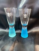 2 Vintage Royal Caribbean Cordial Shot Glasses Honeycomb Colored Weighte... - $14.95