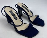Jennifer Moore Jupiter Blue Suede Strappy Heels Size 6 1/2  Y2K - £23.06 GBP