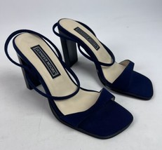 Jennifer Moore Jupiter Blue Suede Strappy Heels Size 6 1/2  Y2K - £22.57 GBP