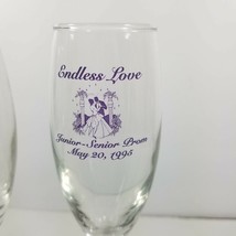 1995 Prom Champagne Glass Endless Love May High School Memories Purple Set of 2 - £6.39 GBP