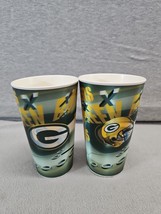 Lot Of 2 Packers Lenticular NFL Cups Made In USA (T13) - $5.94