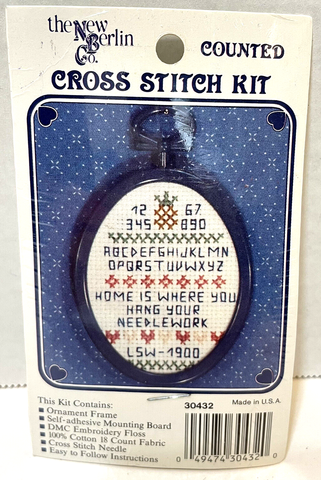 VTG New Berlin Counted Cross Stitch Kit Home is Where You Hang Your Needlework - $10.62