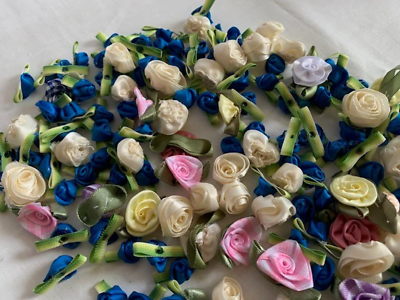 162 Ribbon Roses & flowers for scrapbooking & sewing set #10 Item image 3