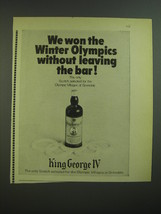 1968 King George IV Scotch Ad - We won Winter Olympics without leaving Bar - $18.49